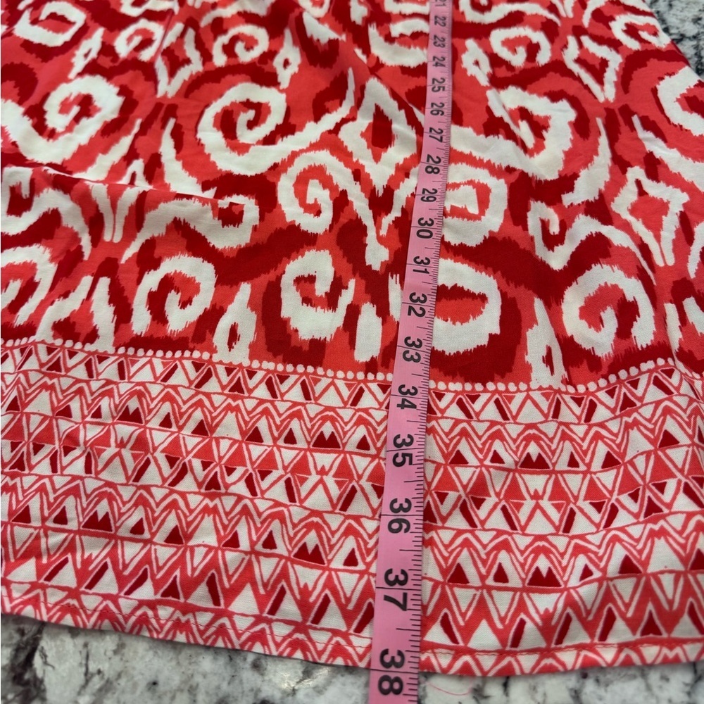 Mlle Gabrielle Pink Red Ikat Boho Tassel Dress Size L NWT - Picture 9 of 11